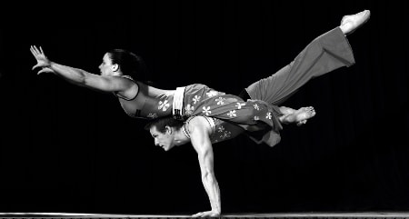Lisa Whitmore and James Frith as Apex Acrobatics.